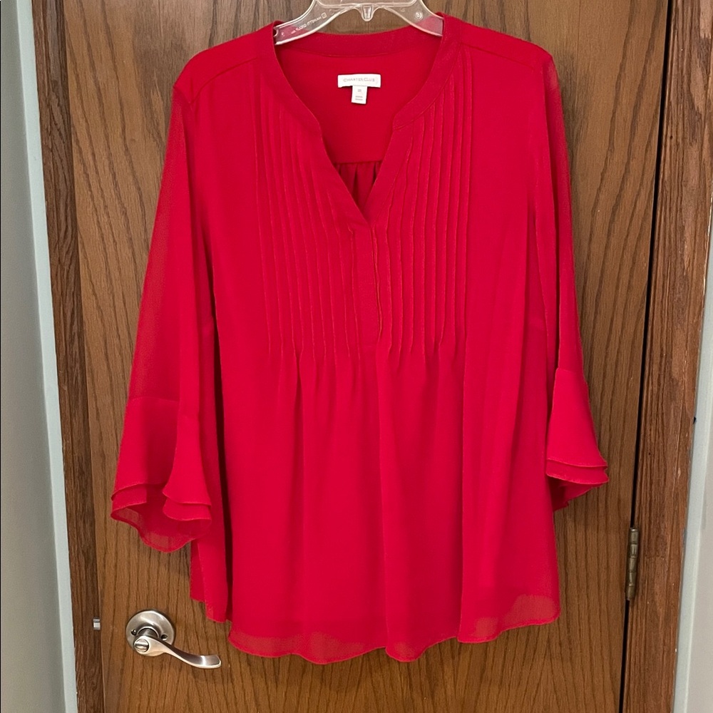 Charter Club UEC Size 2X Vibrant Red Blouse ❤️